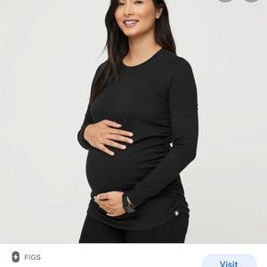 Figs Long-sleeve Maternity Underscrub- black
